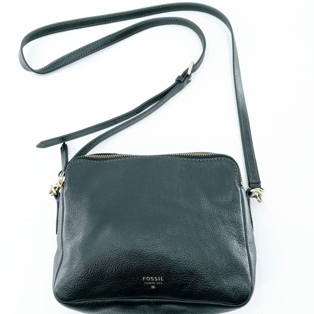 Fossil Sydney Black Leather Crossbody Bag